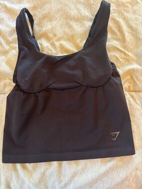 Gymshark Black Sports Crop Tank with Built-In Support